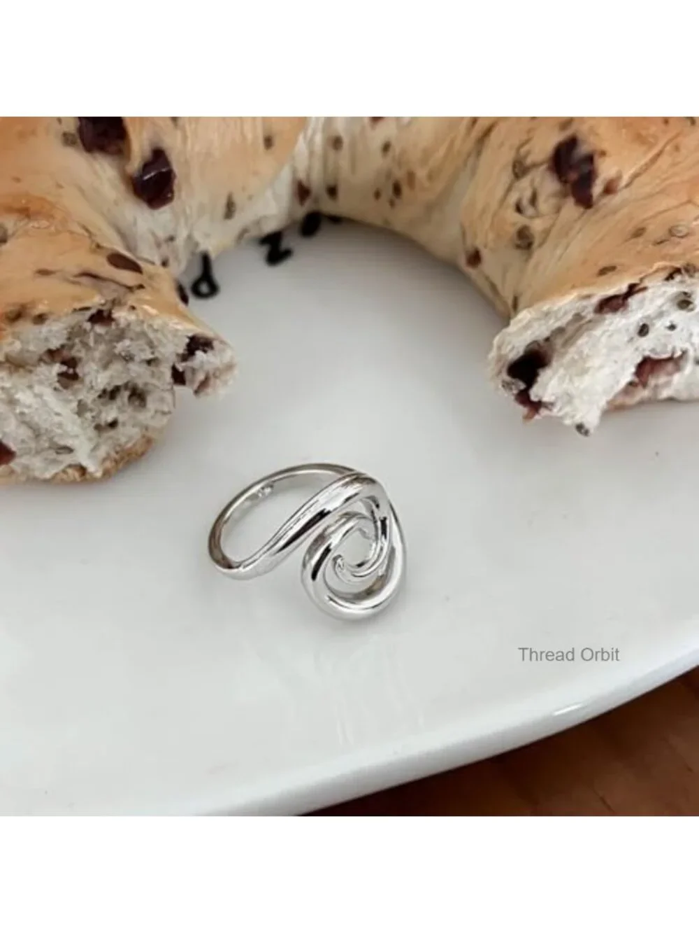 Adjustable Open Spiral Sea Wave Swirl Geometric Copper Stacking Ring